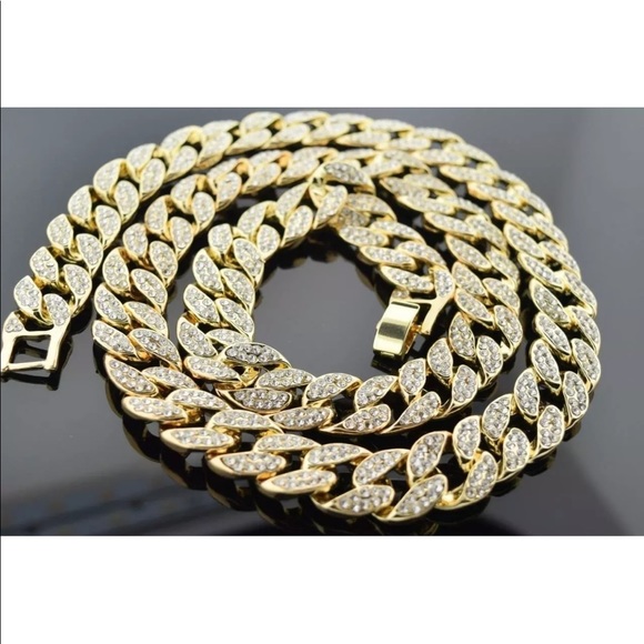 Quality 14K Gold Plated Miami Cuban CZ Chain 20” - Picture 3 of 4